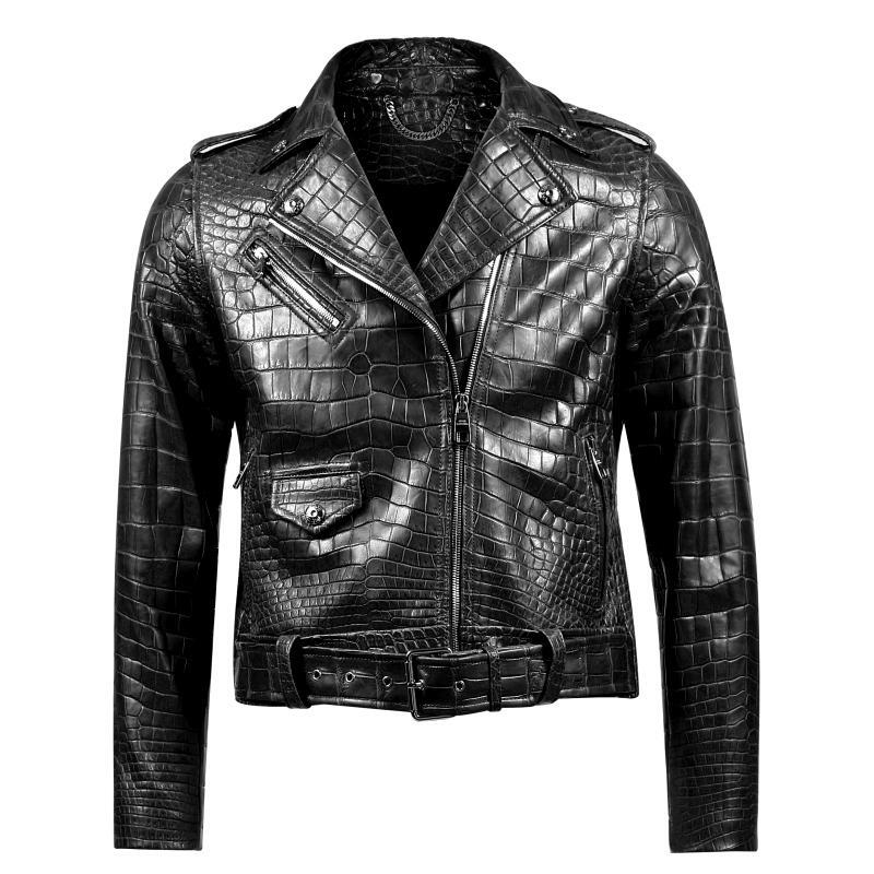 Womens-Alligator-Motorcycle-Jackets-Moto-Biker-Jacket-Coats-Black